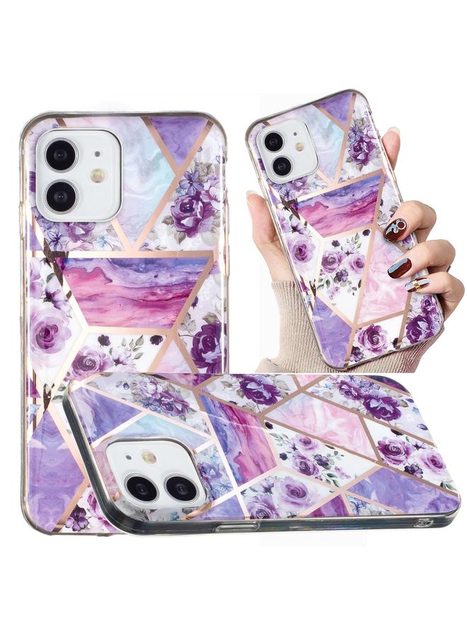 زبون جراب لهاتف iPhone 12 mini مصنوع من مادة TPU بنمط رخامي مطلي بالكهرباء - Image 1