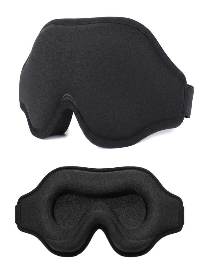 Ruheaou 3D Sleep Mask, Cooling Gel & Zero Pressure Eye Mask for Sleeping, 99% Light Blocking, Deep Contoured Design with Adjustable Straps for Travel Home - Image 1