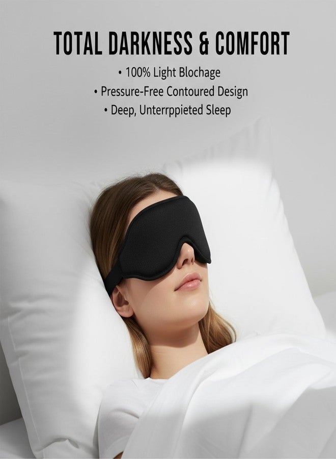 Ruheaou 3D Sleep Mask, Cooling Gel & Zero Pressure Eye Mask for Sleeping, 99% Light Blocking, Deep Contoured Design with Adjustable Straps for Travel Home - Image 2