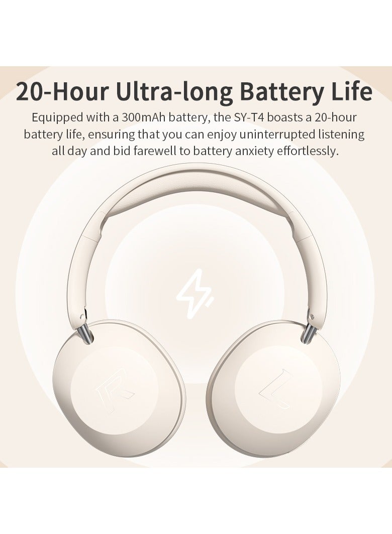T4 Ultra-light Wireless Over-ear Bluetooth Headset ,  Long Battery Life For Music, Games And Sports(Khaki)
