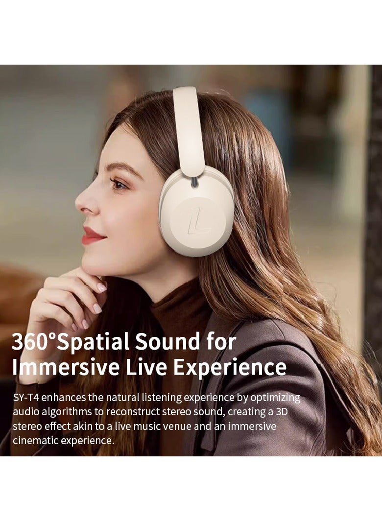 T4 Ultra-light Wireless Over-ear Bluetooth Headset ,  Long Battery Life For Music, Games And Sports(Khaki)