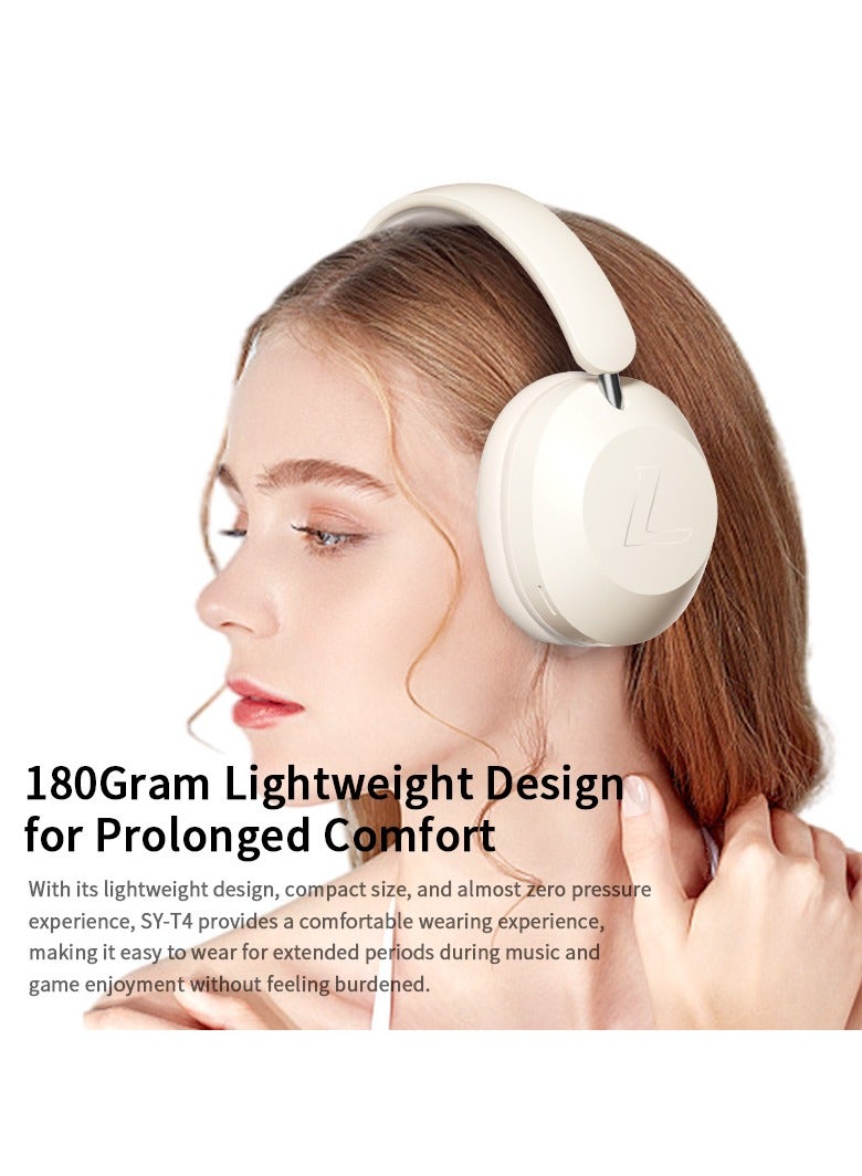 T4 Ultra-light Wireless Over-ear Bluetooth Headset ,  Long Battery Life For Music, Games And Sports(Khaki)