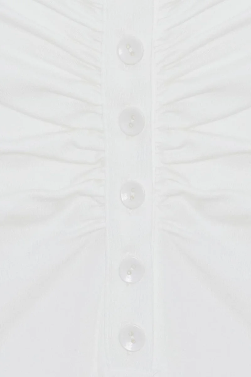 Dilvin White DILVIN Slim-fit Boat Neck Bodysuit Blouse for Women | Best Price UAE