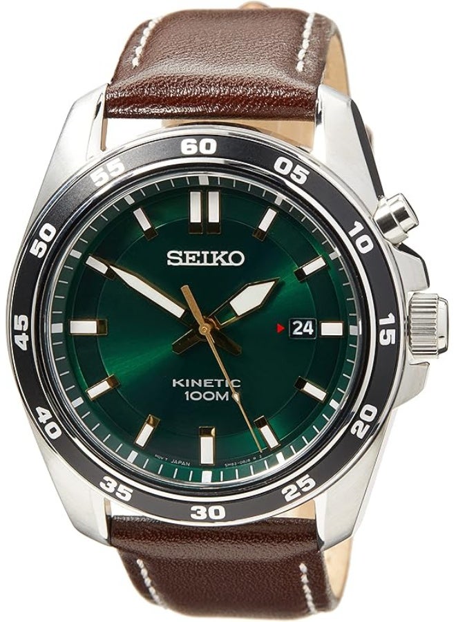 Seiko Men's Kinetic Watch SKA791P1 | Stainless Steel Case Leather Strap - Image 1