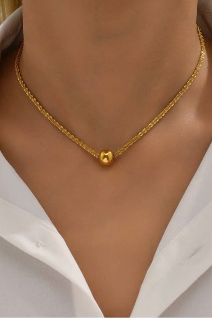 نونز أب سلسال شوكر نسائي من الاستانلس ستيل مطلي باللون الذهبي - Image 1