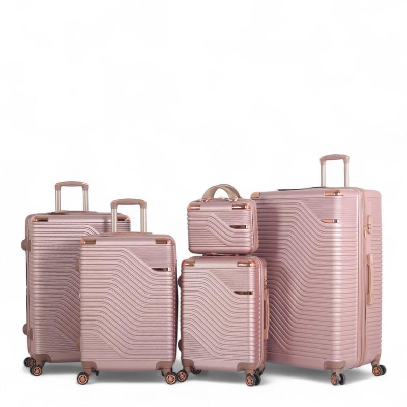Aviator Luxury Bridal Luggage Set - 5 Pieces (Large Sizes & Shatter Resistant with a Modern Nickel Finish) - Image 1