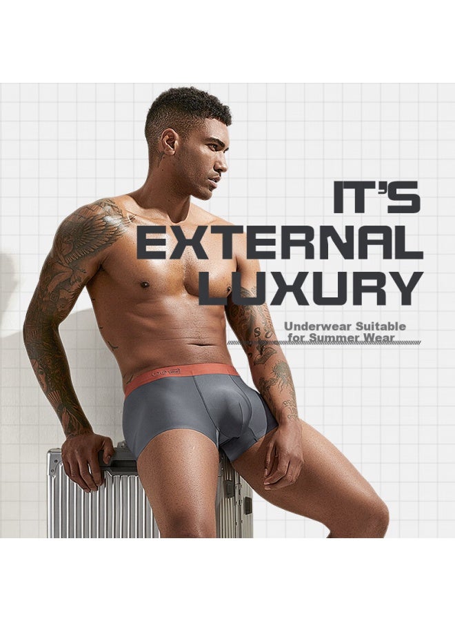 Good Man Visit Men's Ice Silk Cool Feeling Men's Underwear Antibacterial Underwear Head Boutique High-end Underpants Plus Size Loose Wide-angle Short Underwear - Image 5