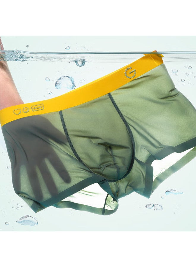 Good Man Visit Men's Ice Silk Cool Feeling Men's Underwear Antibacterial Underwear Head Boutique High-end Underpants Plus Size Loose Wide-angle Short Underwear - Image 4