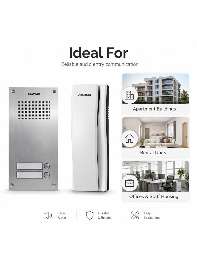 COMMAX Audio Door Intercom System for 2 Apartments - Image 2