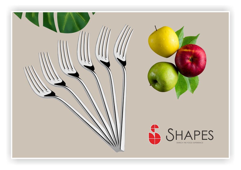 SHAPES Rio 304 Grade Premium Silver Steel Fork Set of 6 | Durable, Rust-Resistant, Perfect for Everyday Use and Special Occasions | Dinner Fork for Home/Kitchen, Silver Finish - Image 2