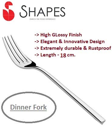 SHAPES Rio 304 Grade Premium Silver Steel Fork Set of 6 | Durable, Rust-Resistant, Perfect for Everyday Use and Special Occasions | Dinner Fork for Home/Kitchen, Silver Finish - Image 3