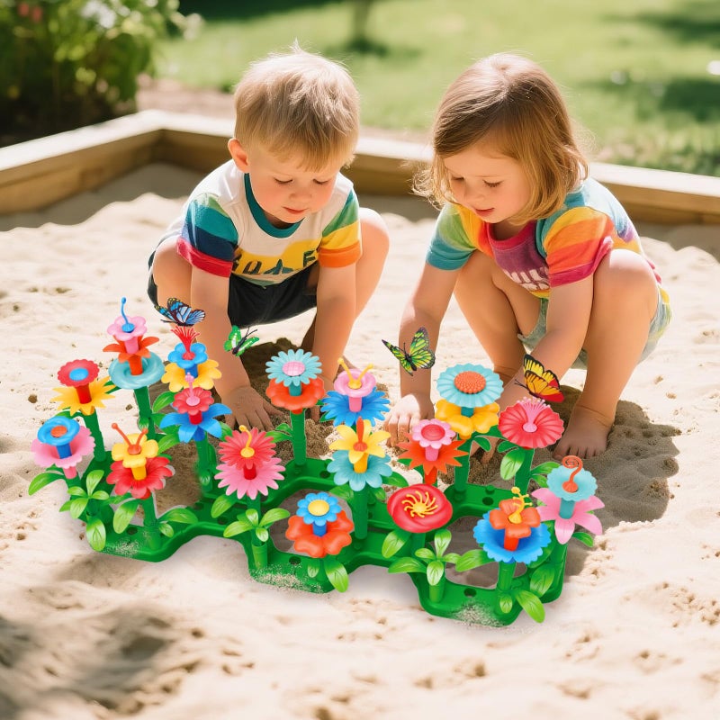 spring flower SpringFlower Toys for Girls 3 4 5 6 7 Years Old Flower Garden Building Kit with Storage caseEducational STEM Toy and Preschool Garden Play Set for Toddlers for Kids148pcs - Image 3
