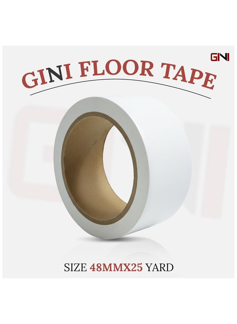 جيني شريط جيني لاصق أبيض آمن، 48 مم × 25 ياردة، لعلامات التحذير، وحواجز الأمان، ومواقع البناء، والمناطق الخطرة، والجدران، والأنابيب، وأرضيات PVC. - Image 2