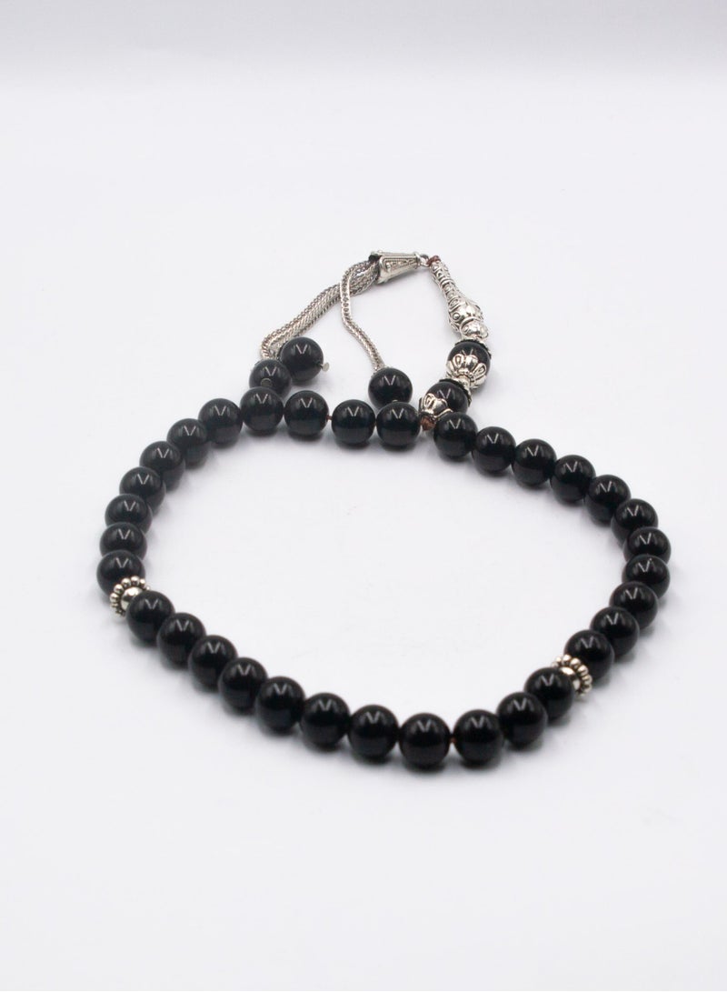 Alpine Crystals UAE Natural Crystal Black Onyx Crystals Tasbih Prayer Beads (10mm – 33 beads) - Image 2