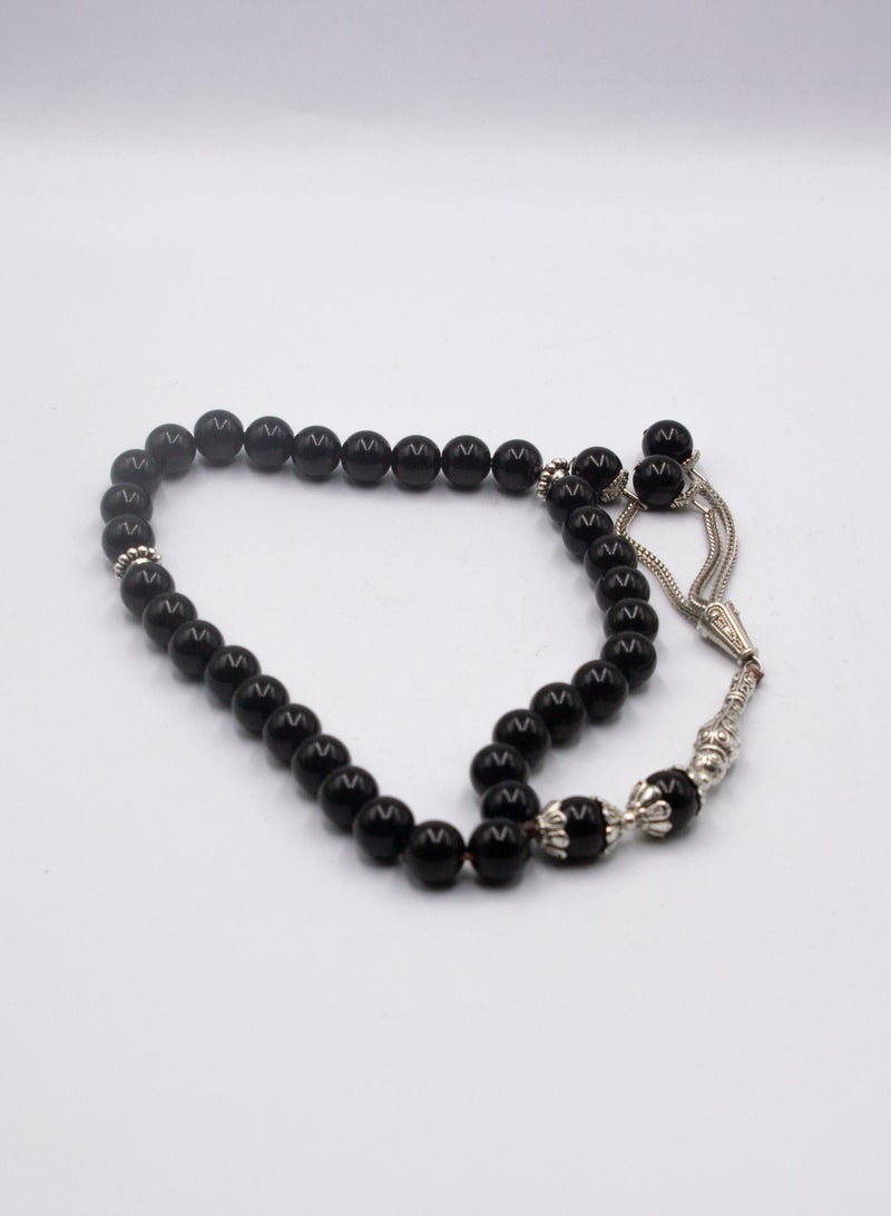 Alpine Crystals UAE Natural Crystal Black Onyx Crystals Tasbih Prayer Beads (10mm – 33 beads) - Image 3