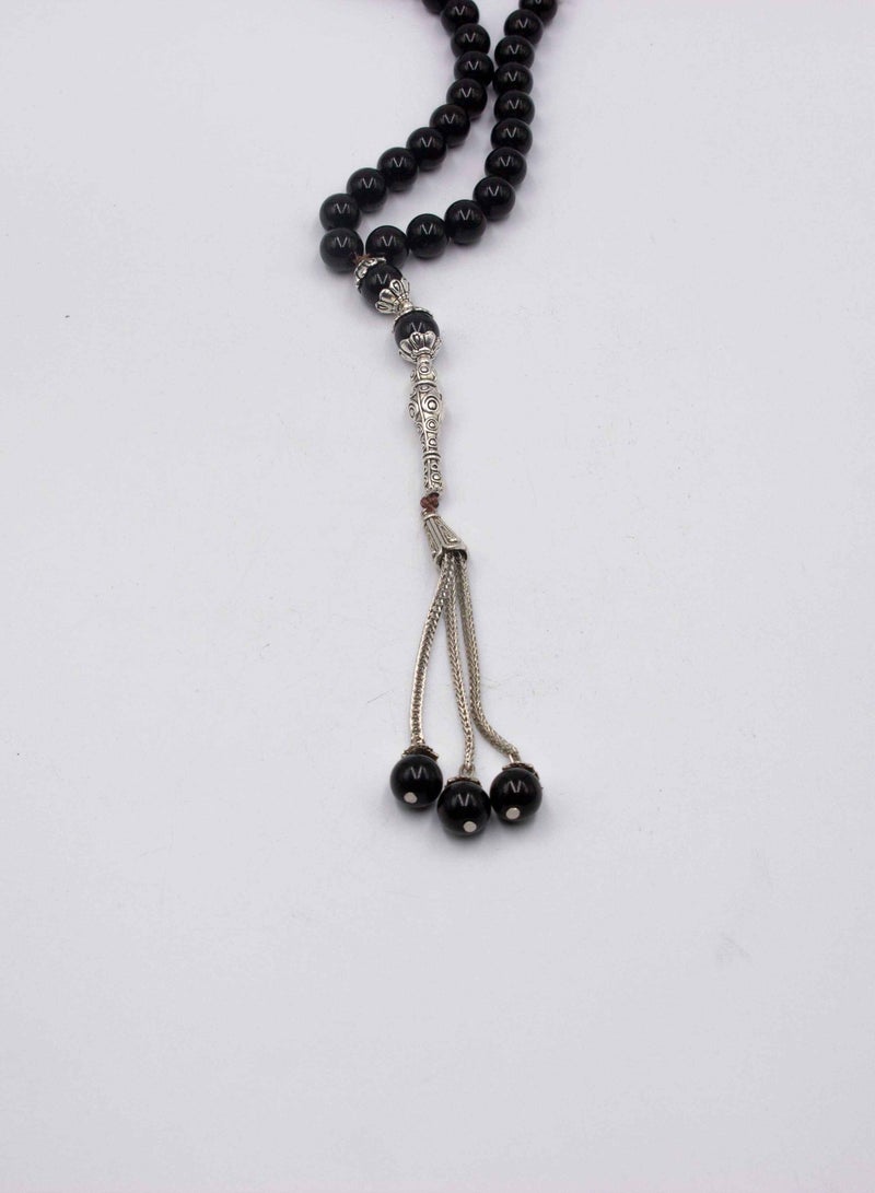 Alpine Crystals UAE Natural Crystal Black Onyx Crystals Tasbih Prayer Beads (10mm – 33 beads) - Image 5