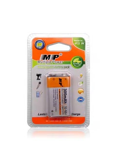 MP MP 9V 6F22 300mAh Ni-MH Rechargeable Battery – Eco-Friendly High Performance – for Toys, Electronics, Solar Systems & More  - Image 1