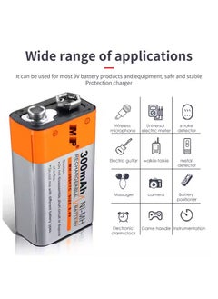 MP MP 9V 6F22 300mAh Ni-MH Rechargeable Battery – Eco-Friendly High Performance – for Toys, Electronics, Solar Systems & More  - Image 2