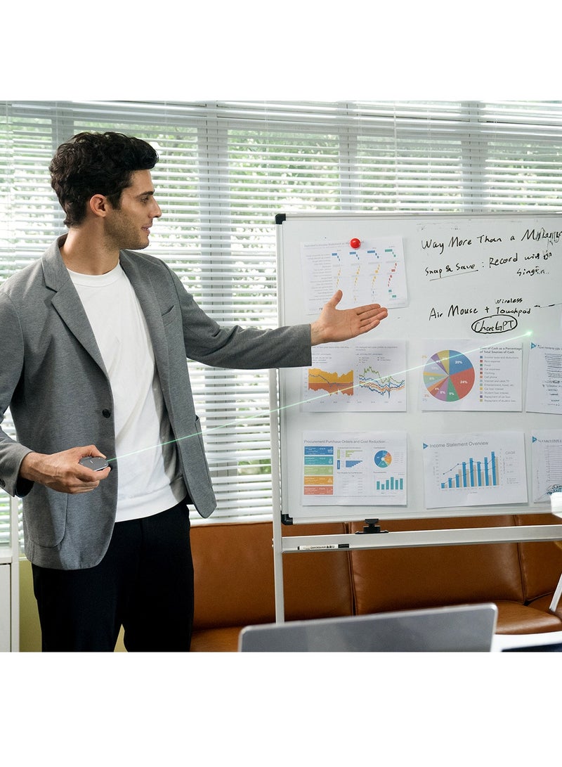 porodo Vireo Smart Wireless Mouse with Spotlight Indicator Light & Touchpad / Dual Device Connectivity / Adjustable DPI / Windows & MacOS Compatibility / 20 Days Working Time / Detachable Design / Desktop & Air Mouse / Suitable for Presentation - Grey - Image 3