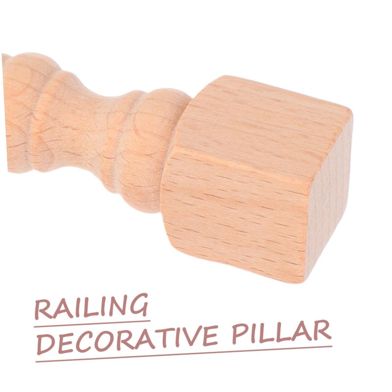 Solid Wood Roman Columns DIY Staircase Handrail Unpainted Wooden Spindle Decorative Posts - Image 4
