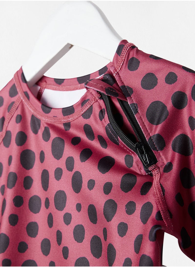 BEACH & BANDITS - Kids Unisex Red Velvet Swim Top - Image 1