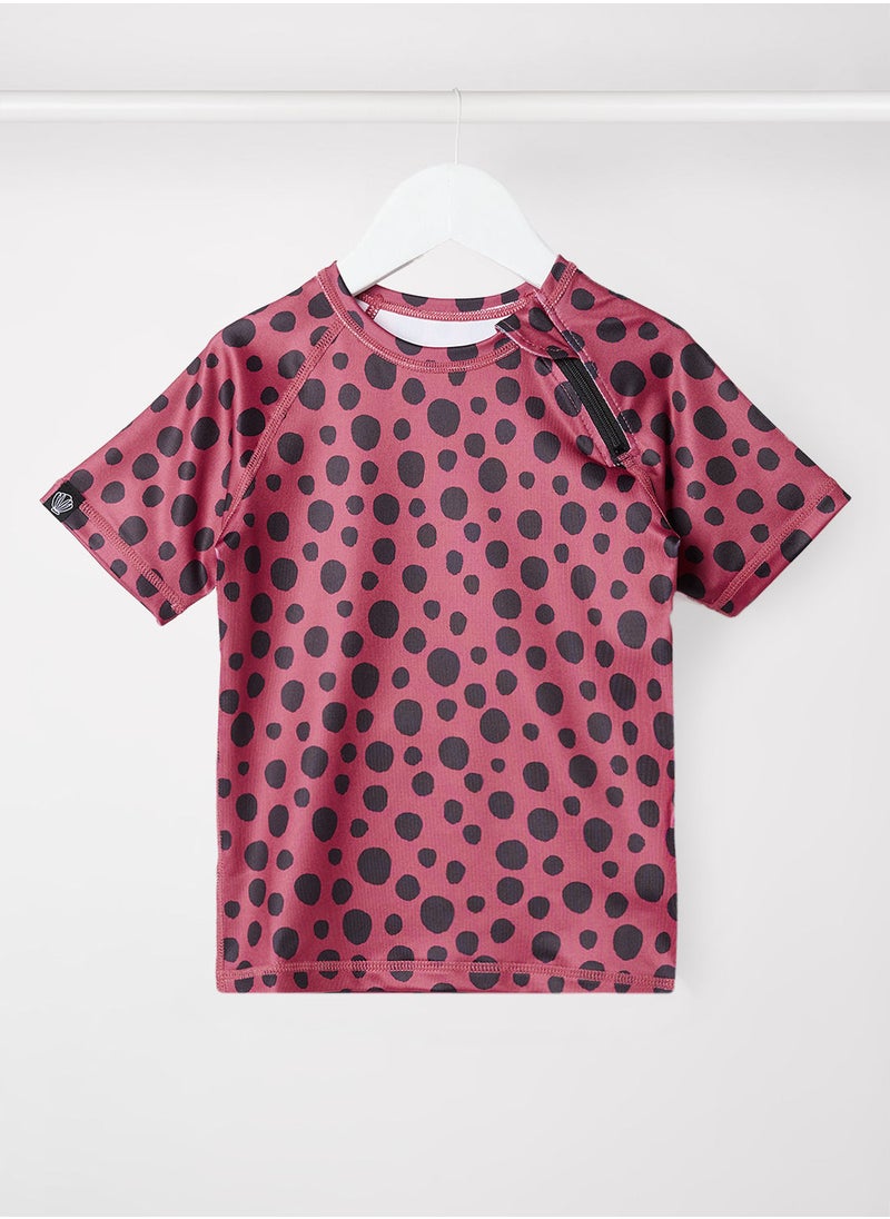 BEACH & BANDITS - Kids Unisex Red Velvet Swim Top - Image 1
