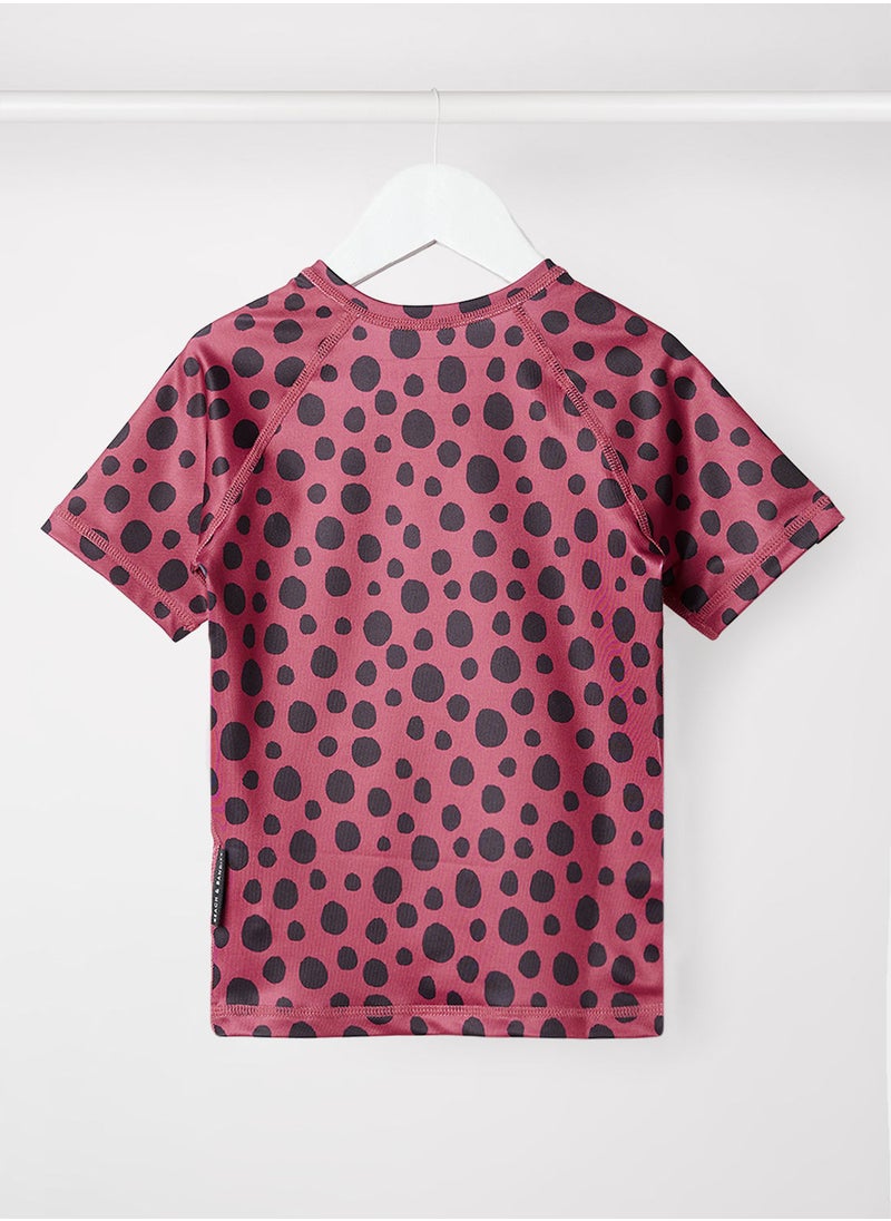 BEACH & BANDITS - Kids Unisex Red Velvet Swim Top - Image 1