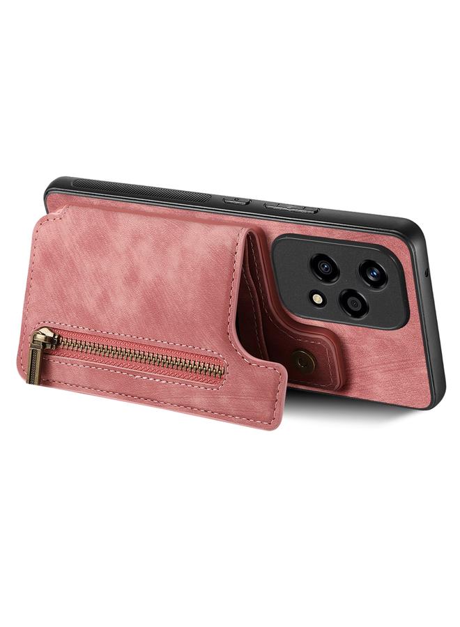 S-TOP Case For Honor X7a Retro Leather Zipper Wallet Back Phone Case - Image 3