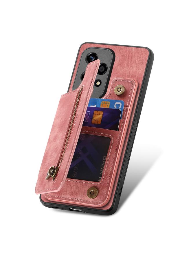 S-TOP Case For Honor X7a Retro Leather Zipper Wallet Back Phone Case - Image 4