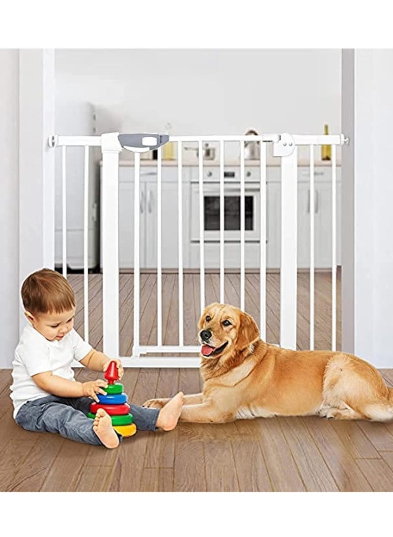 LO.BABY.VE Auto Close Safety Baby Gate, Extra Wide Baby and Pet Safety Gate, Maximum Width 120 cm, with 7 cm, 10 cm, 20 cm Extensions, Suitable for Stairs and Doorways - Image 1
