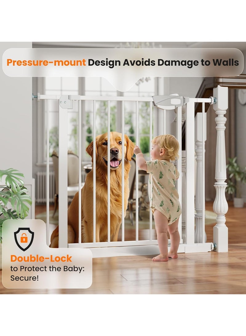 LO.BABY.VE Auto Close Safety Baby Gate, Extra Wide Baby and Pet Safety Gate, Maximum Width 120 cm, with 7 cm, 10 cm, 20 cm Extensions, Suitable for Stairs and Doorways - Image 4