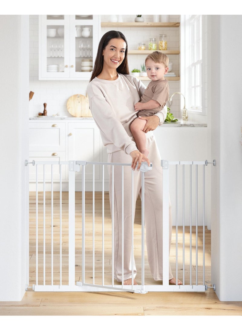لو.بيبي.في  بوابة أمان للأطفال ذاتية الإغلاق، بوابة أمان عريضة للغاية للأطفال والحيوانات الأليفة، أقصى عرض 120 سم، مع وصلات بطول 7 سم، 10 سم، و20 سم، بوابة متينة للحيوانات الأليفة، مناسبة للسلالم والمداخل - Image 1