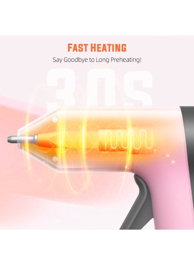 كاترك طقم مسدس غراء ساخن لاسلكي، تسخين سريع في 30 ثانية، مسدس غراء صغير مع 20 عصا غراء، صغير الحجم وقابل للحمل مع بطارية مدمجة 2500 مللي أمبير/ساعة، إيقاف تلقائي، مثالي للأعمال اليدوية والمدرسة والإصلاحات (وردي) - Image 3