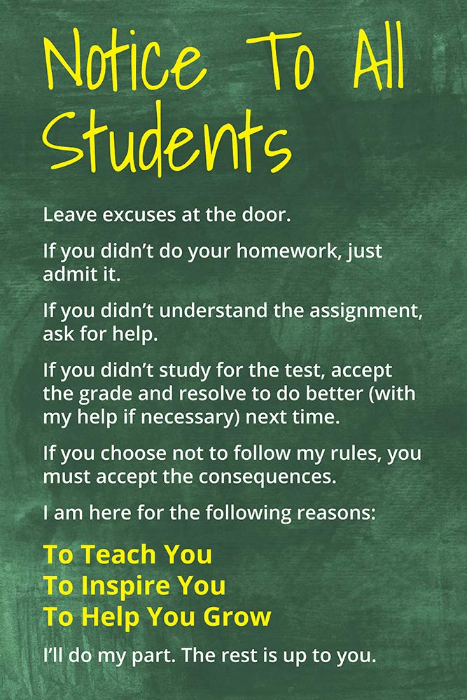 Keep Calm Collection Notice To All Students, motivational classroom poster - 12" x 18" - Image 1
