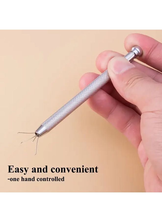 1PCS Silvery Aluminum Jewelry Tweezers Four Claw Grabber Tool For DIY Craft Making - Image 5