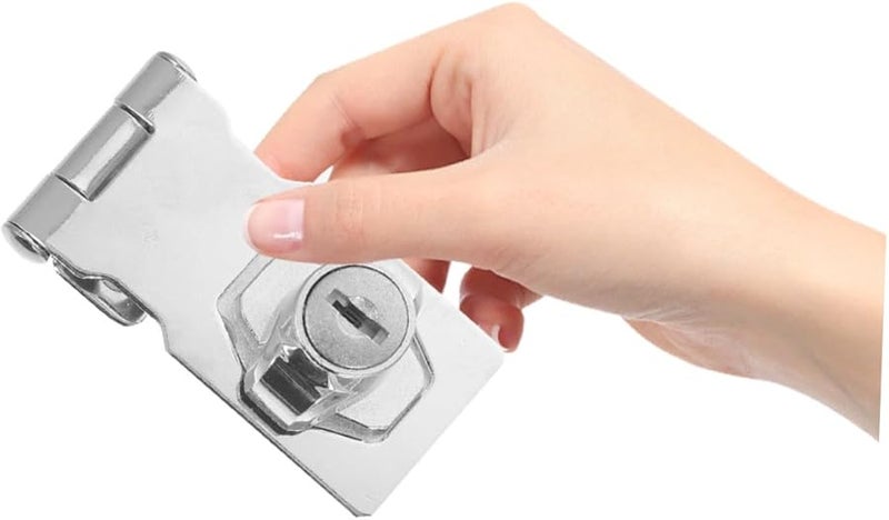 Operitacx Heavy Duty Stainless Steel Keyed Hasp Lock for Cabinets Toolboxes Secure Storage - Image 5