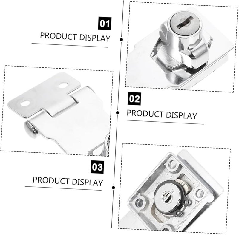 Operitacx Heavy Duty Stainless Steel Keyed Hasp Lock for Cabinets Toolboxes Secure Storage - Image 4