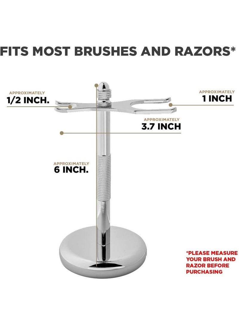 Perfecto Deluxe Chrome Razor and Brush Stand - The Best Safety Razor Stand. This Will Prolong The Life of Your Shaving Brush, metal - Image 2
