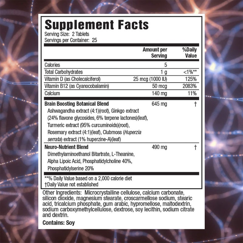 Applied Nutrition Healthy Brain AllDay Focus  50 Tablets Pack of 2  Powerful 3in1 Brain Booster with Turmeric Extract  50 Total Servings - Image 2