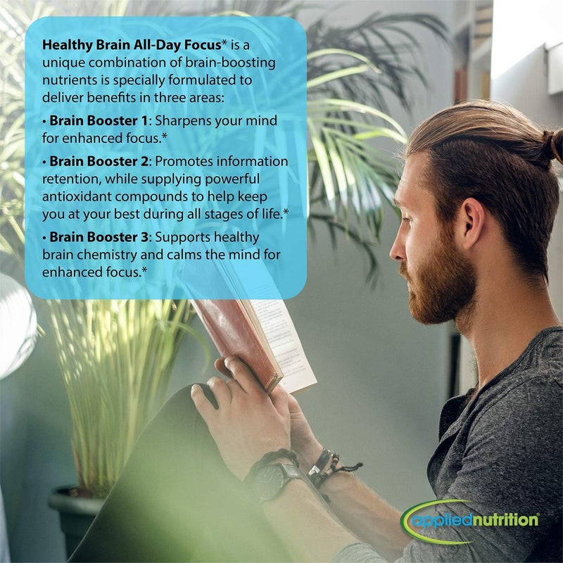 Applied Nutrition Healthy Brain AllDay Focus  50 Tablets Pack of 2  Powerful 3in1 Brain Booster with Turmeric Extract  50 Total Servings - Image 3