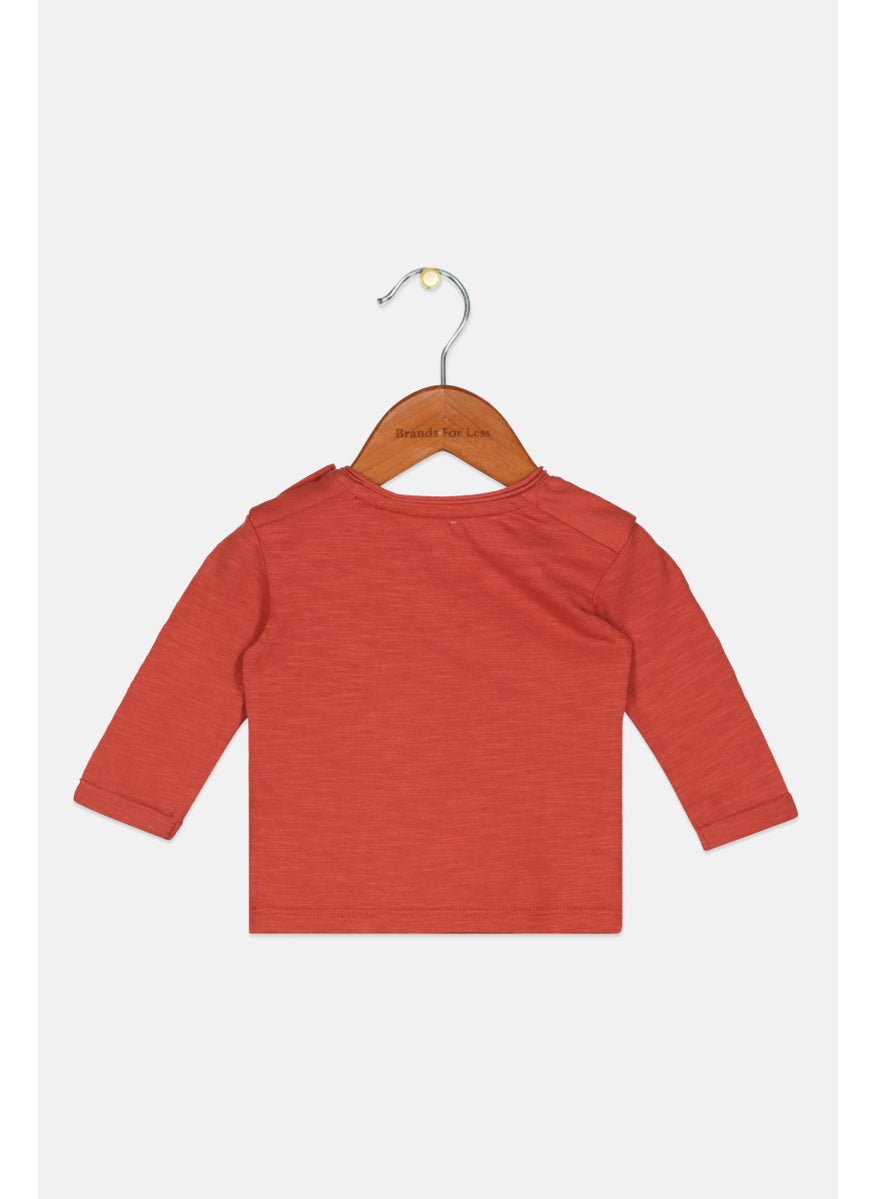 s.Oliver - Toddlers Boy Long Sleeve Graphic Top, Rust Combo - Image 1
