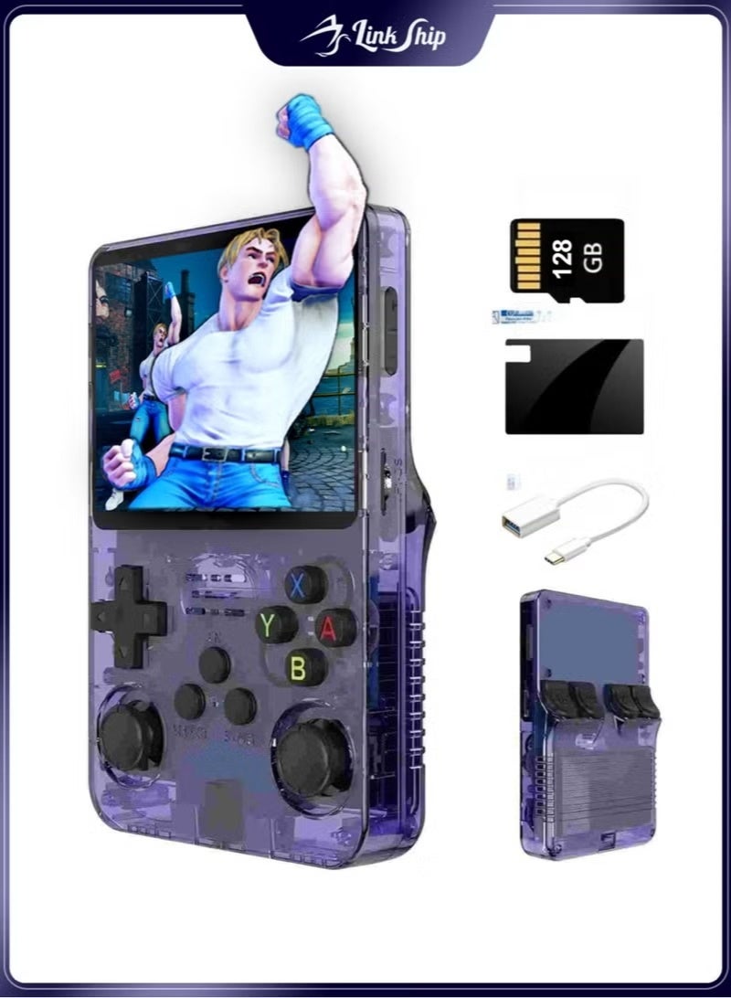 linkship Link Ship Handheld Retro Gaming Console with 128GB Memory Card, Portable Video Game Player, Built-in Classic Games Console, Rechargeable Gaming Device with Dual Joystick, Type-C Charging, HD Screen & Multi-Platform Gaming Support - Image 1