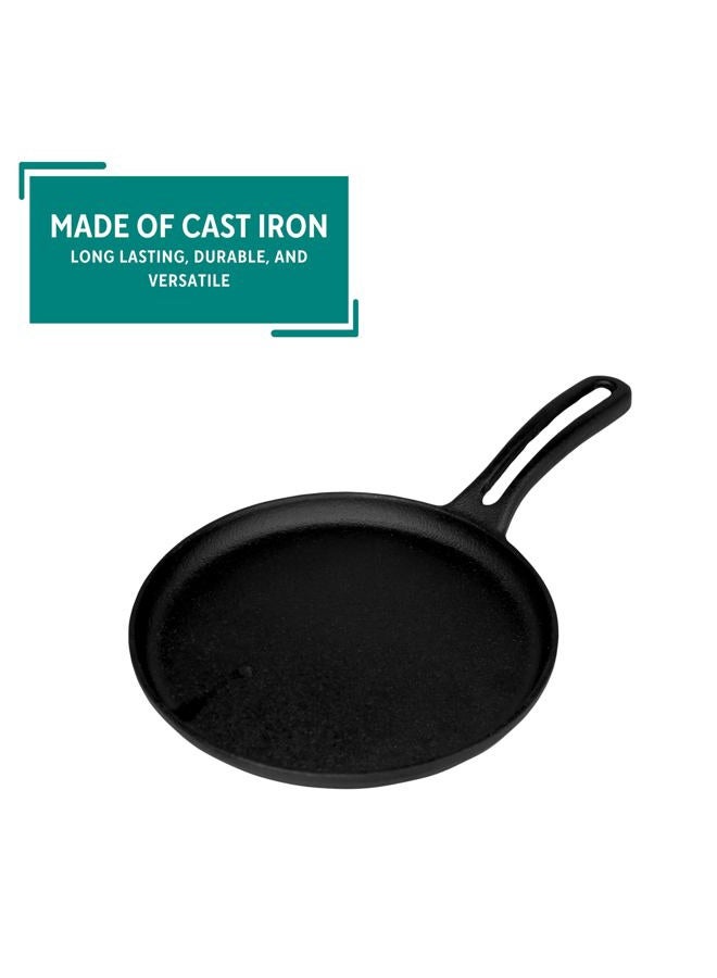 Mirro 6.5'' Cast Iron Mini Griddle, Pre-seasoned Oven Safe Cookware for Camping, Indoor and Outdoor use, Black, 6.5" - Image 3