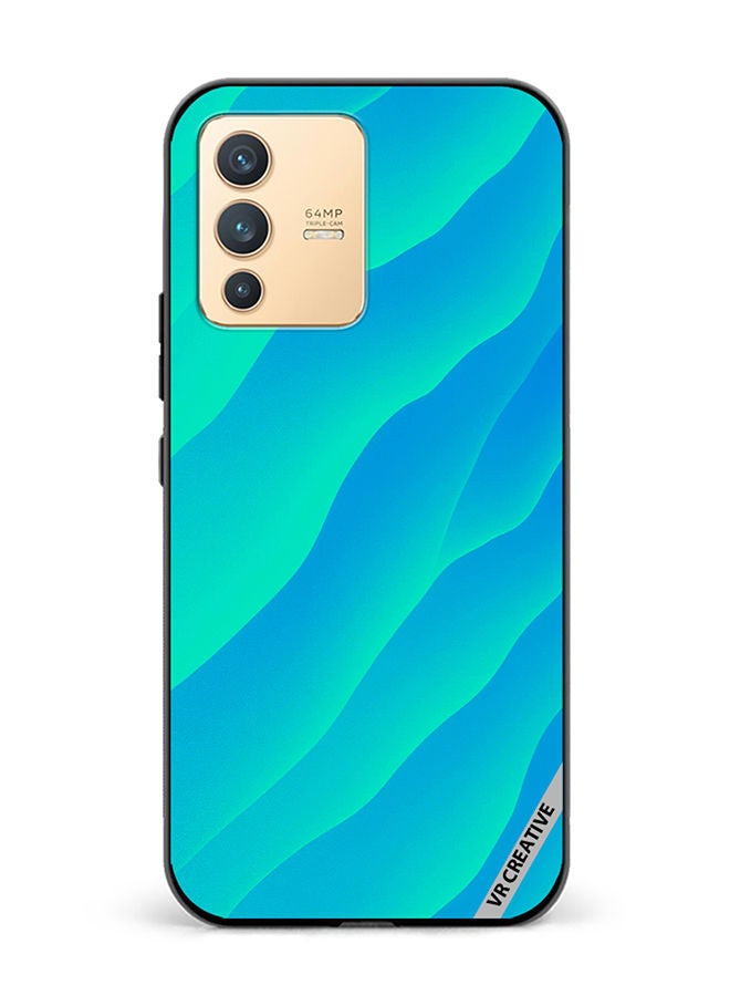 VR CREATIVE Protective Case Cover For Vivo V23 5G Blue Abstract2 Design Multicolour - Image 1