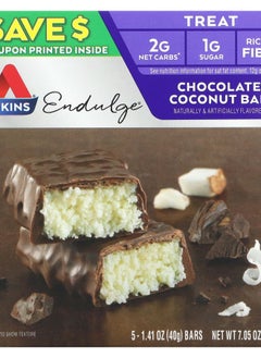 Atkins Endulge Chocolate Coconut Bar 5 Bars 1.41 oz (40 g) Each 