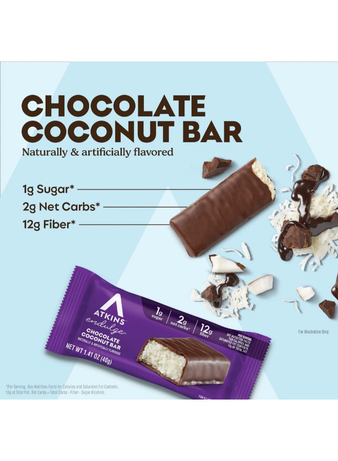 Atkins Endulge Chocolate Coconut Bar 5 Bars 1.41 oz (40 g) Each - Image 1