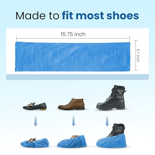 C-Cure® Disposable Shoe Cover Non Woven Anti Slip,Durable & Water Resistant (Not Water Proof), Hospital & Home Use Shoe Covering for Cleanliness | Free size, Blue (200, Blue) - Image 3