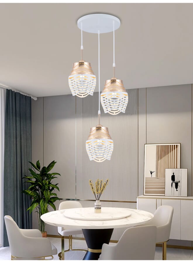 Best Power Modern Pendant Ceiling Light 6148-3 with E27 Lamp Base, 40W Max, Adjustable Length 80cm - Elegant Hanging Light Fixture (Lamp Not Included) - Image 1