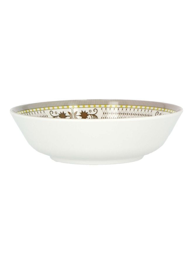 DELCASA Serving Bowl White/Brown 8.5inch - Image 2