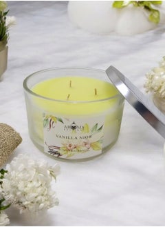 Aroma Scented Candle In A Luxurious Large Glass Jar With 3 Wicks  Vanilla Scent  - Image 2